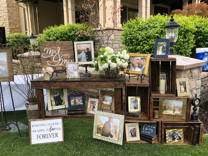 All About You Rentals - Wedding and Event Decor - Rustic Wood Slabs! I am  kind of a texture girl. Love this style🥰. www.allaboutyourentals.com # centerpieces #centerpiece #weddinginspirations #utahbrideandgroom #ut  #weddingrentals #eventrentals