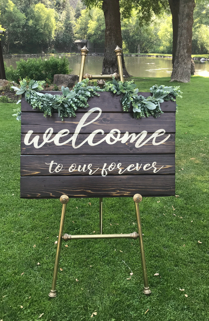 FRAMED RECTANGULAR CHALKBOARD EASEL SIGN - NATURAL WOOD – AyaZay Wedding  Shoppe