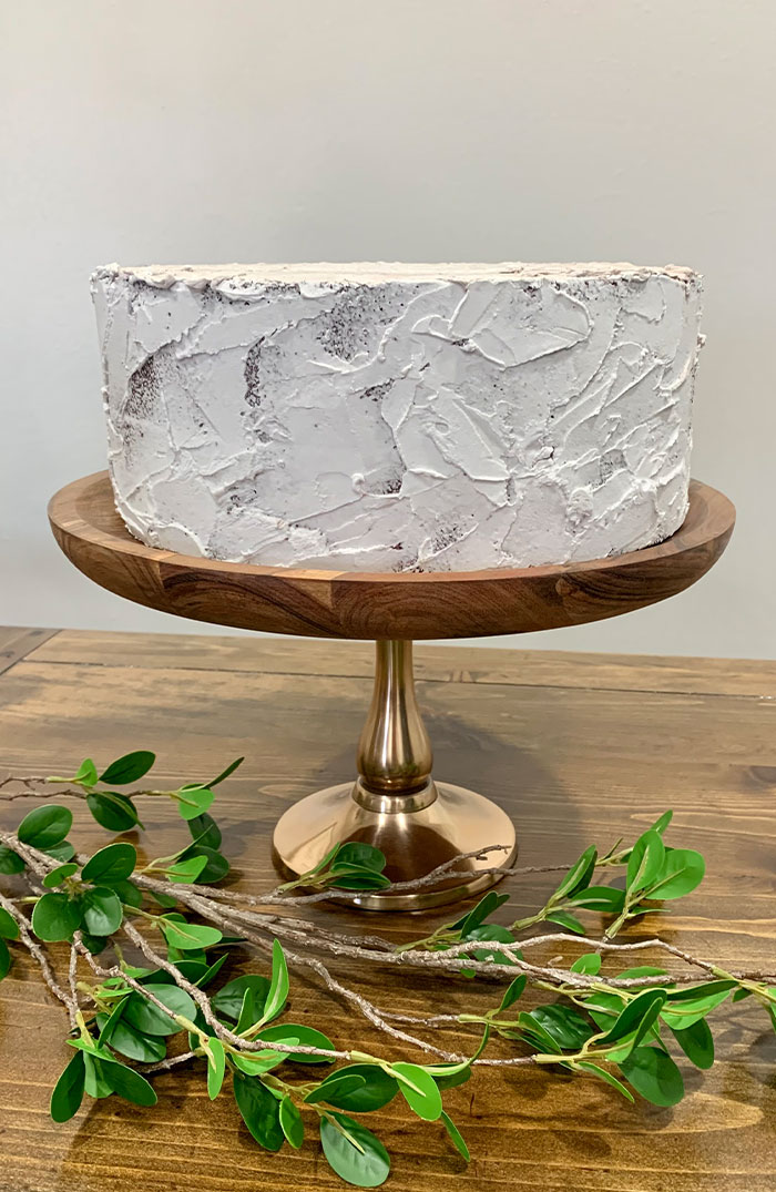 Marble Cake Stand with Golden Base