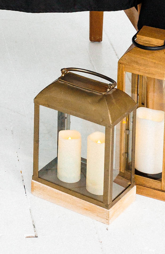 Brass Hurricane Lantern – A to Z Party Rental