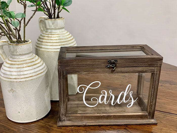 rustic wood Set Card Box & Sign, Wedding Card Box with lock cards